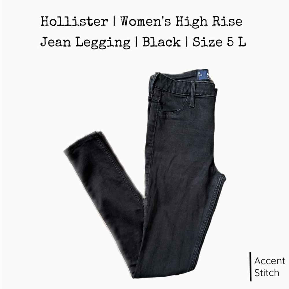 Hollister | Women’s High Rise Jean Denim Legging Stretch  | Black | Size 5L